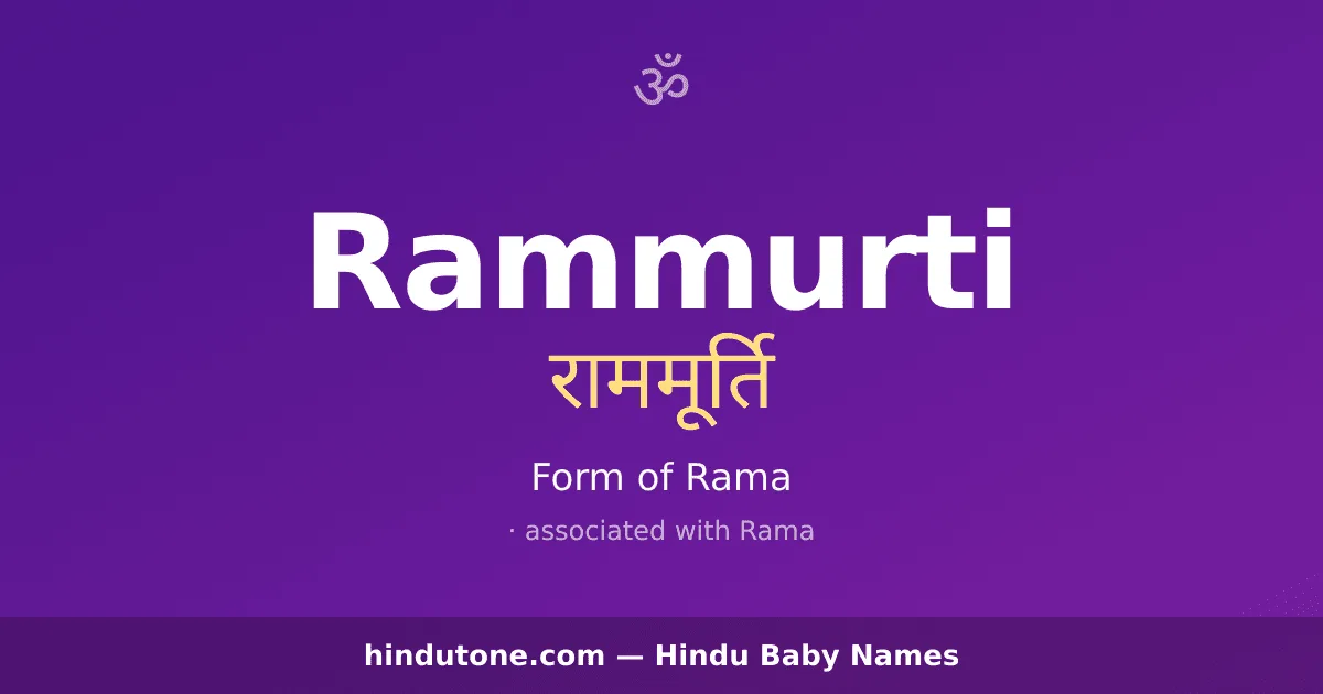 Rammurti — Hindu Boy Names with R