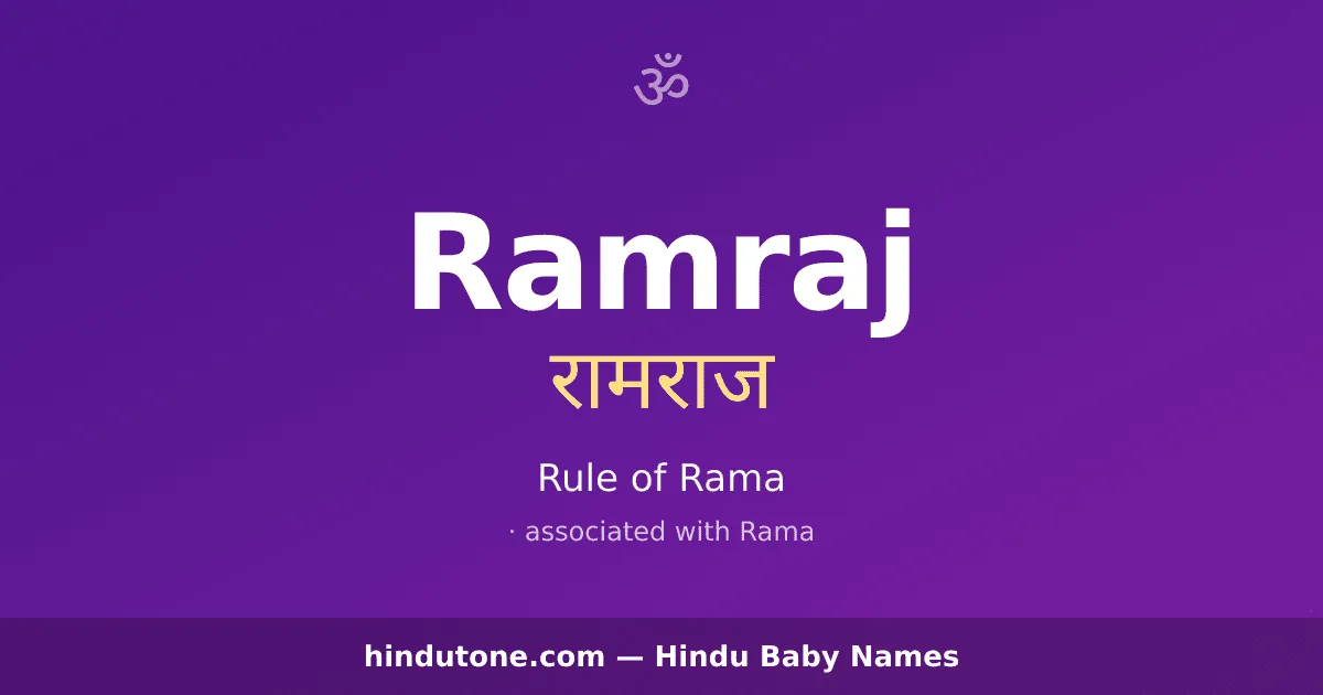 Ramraj — Hindu Boy Names with R