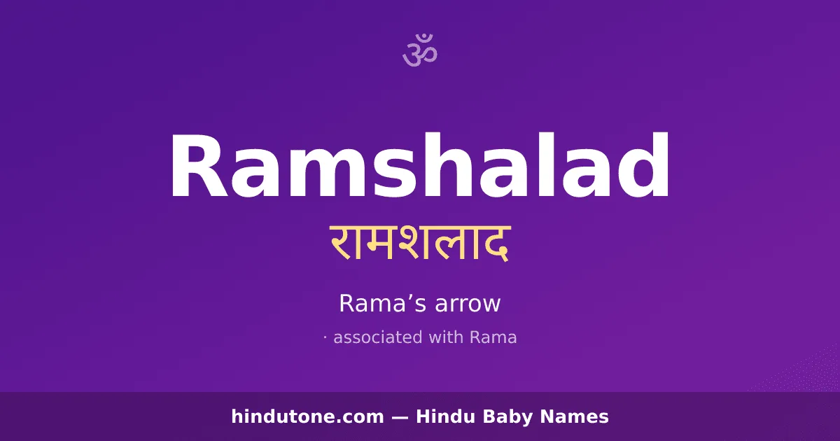 Ramshalad — Hindu Boy Names with R