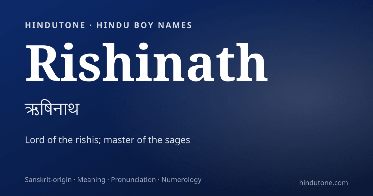 Rishinath — Hindu Boy Names with R