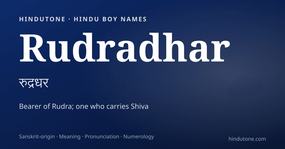 Rudradhar — Hindu Boy Names with R