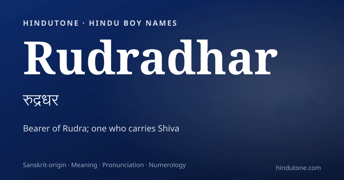 Rudradhar — Hindu Boy Names with R