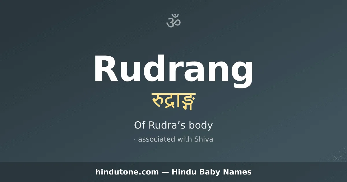 Rudrang — Hindu Boy Names with R