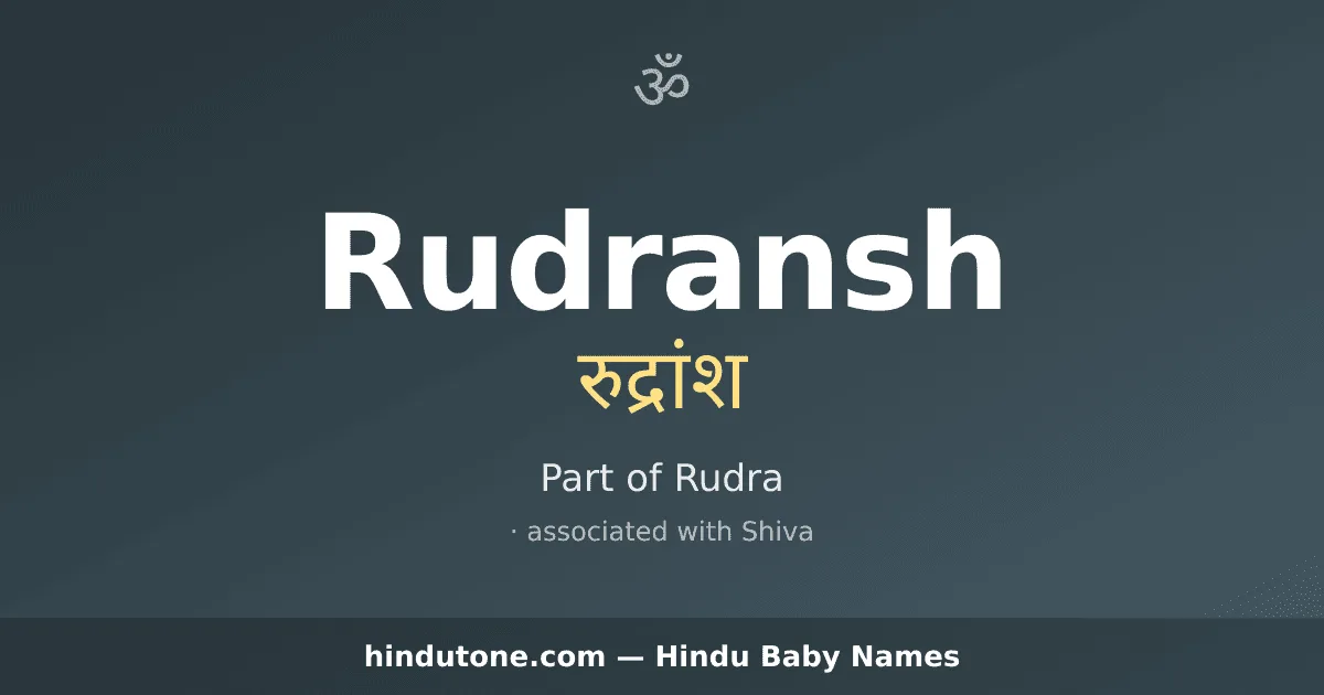 Rudransh — Hindu Boy Names with R