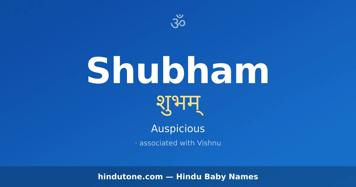 Shubham — Hindu Boy Names with S