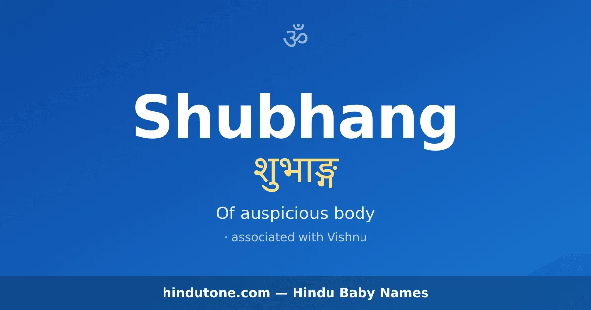 Shubhang — Hindu Boy Names with S