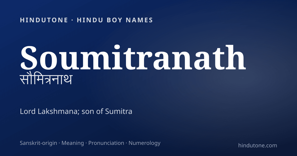 Soumitranath — Hindu Boy Names with S
