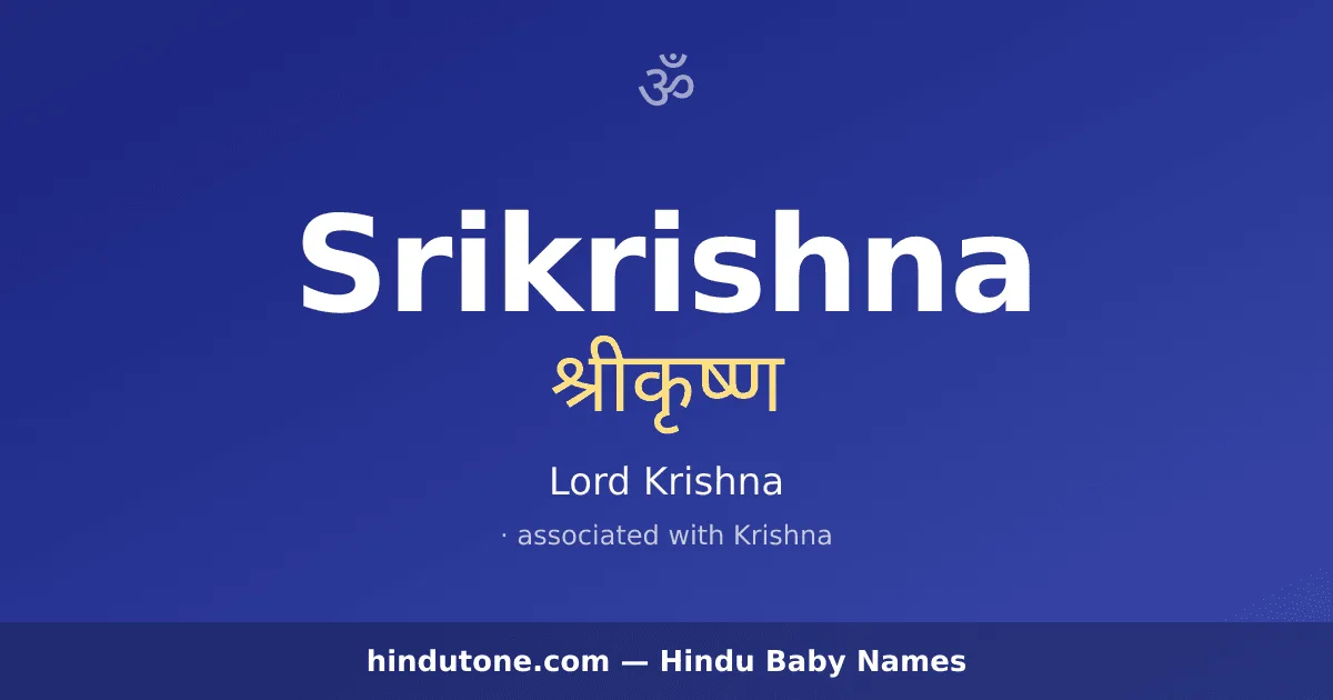 Srikrishna — Hindu Boy Names with S
