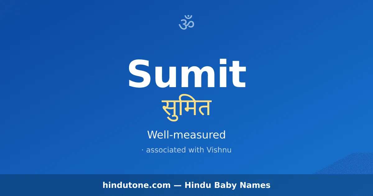 Sumit — Hindu Boy Names with S