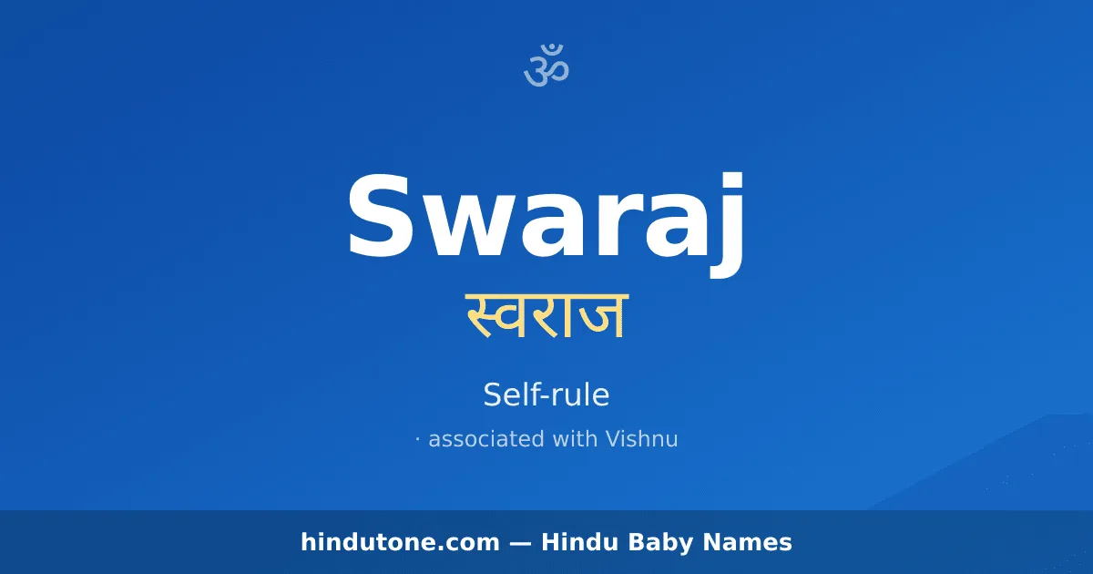 Swaraj — Hindu Boy Names with S