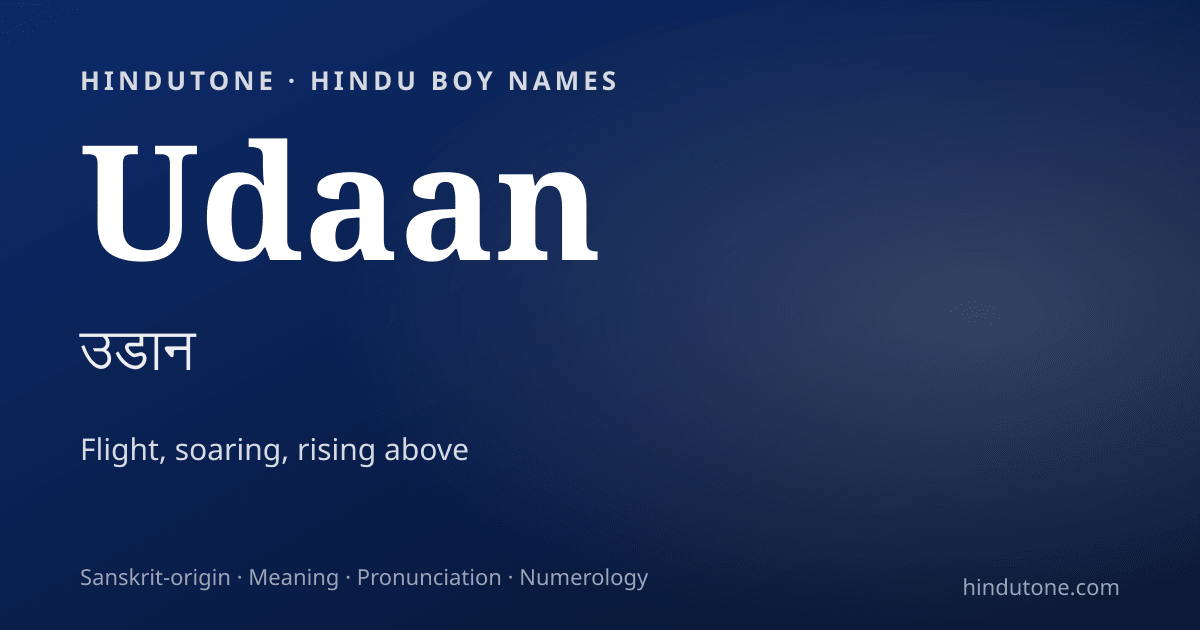 Udaan — Hindu Boy Names with U