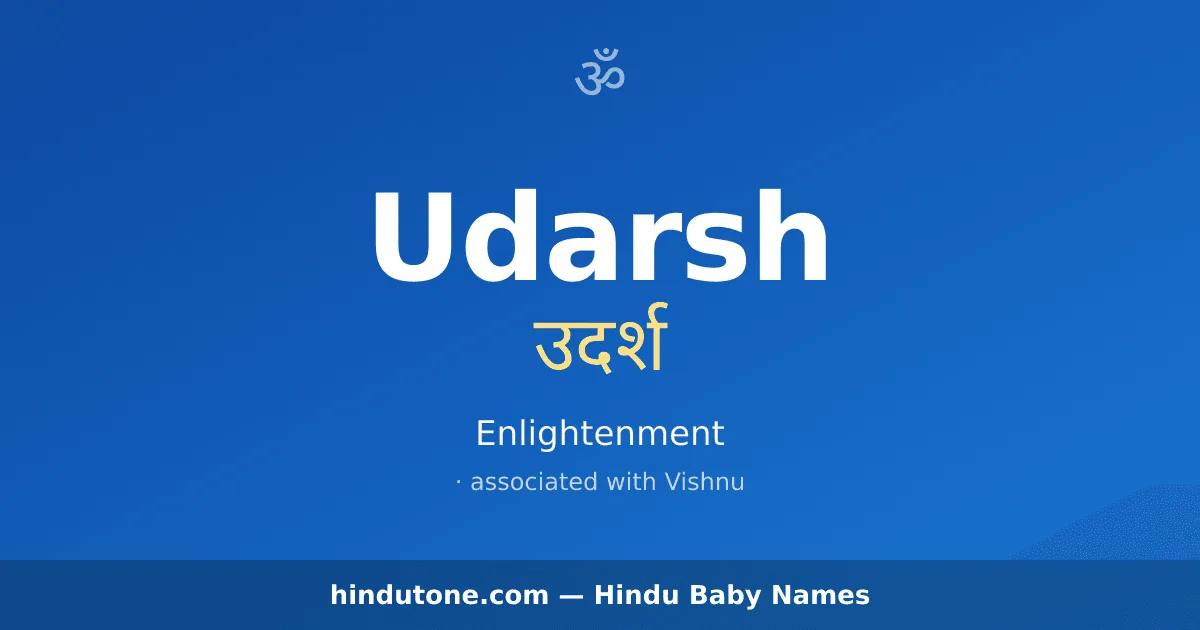 Udarsh — Hindu Boy Names with U