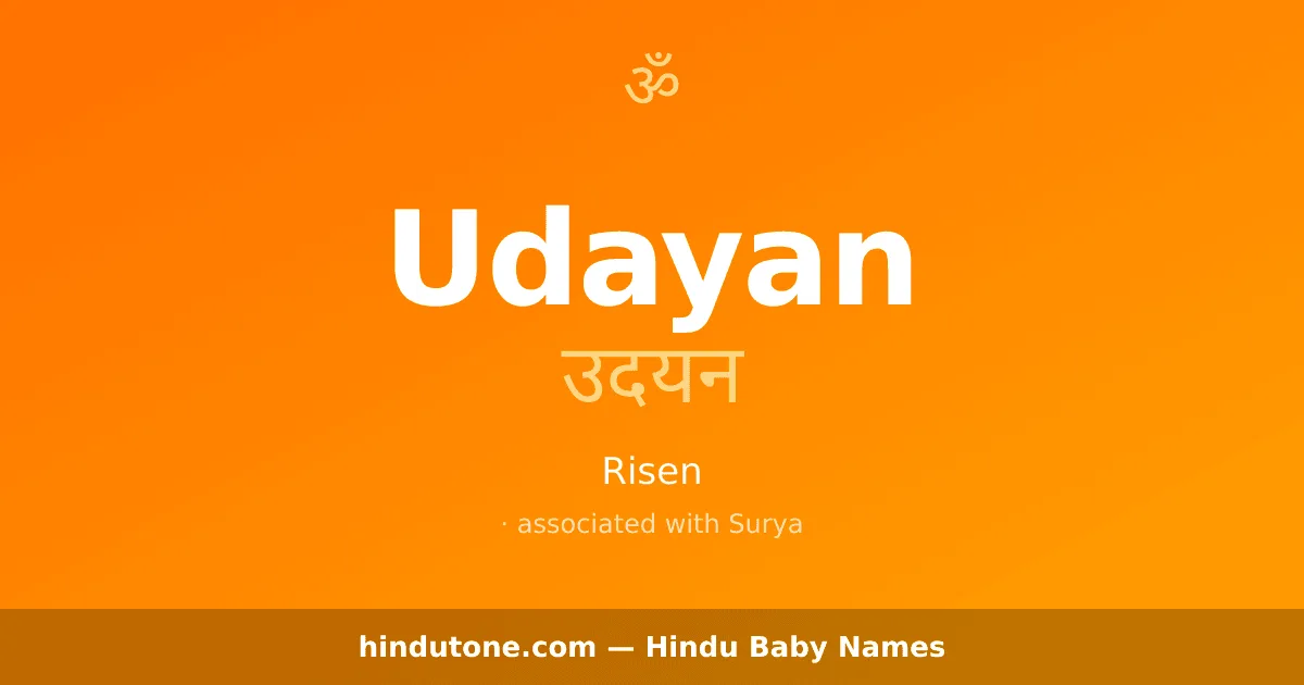 Udayan — Hindu Boy Names with U
