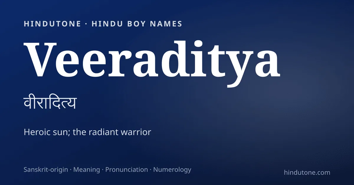 Veeraditya — Hindu Boy Names with V