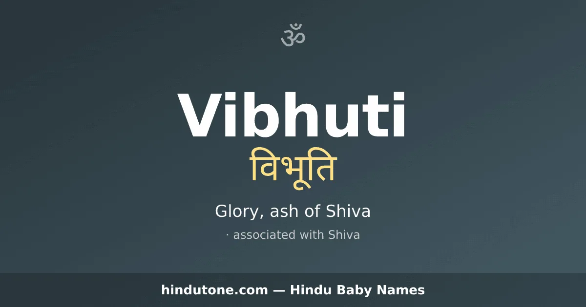 Vibhuti — Hindu Boy Names with V