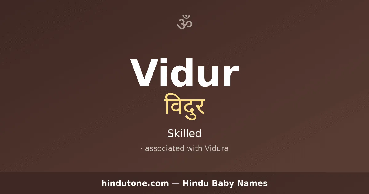 Vidur — Hindu Boy Names with V