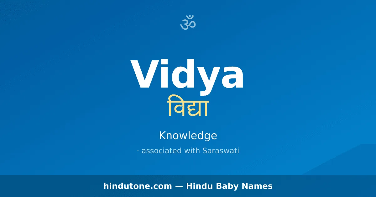 Vidya — Hindu Boy Names with V
