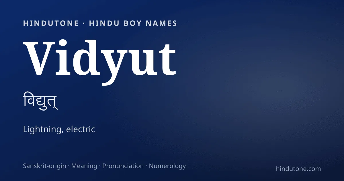 Vidyut — Hindu Boy Names with V