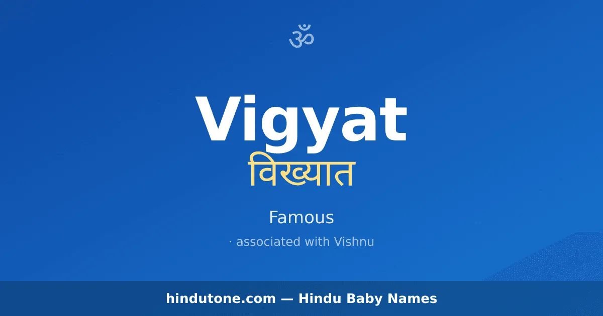 Vigyat — Hindu Boy Names with V