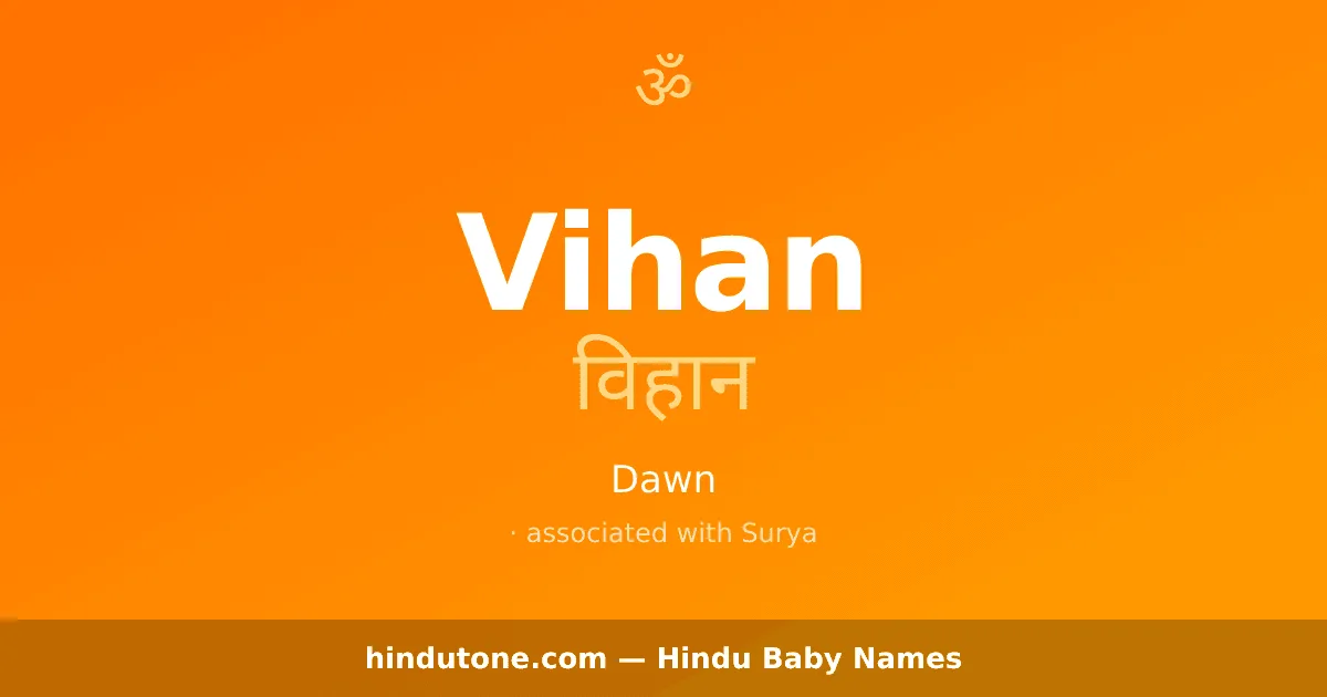 Vihan — Hindu Boy Names with V