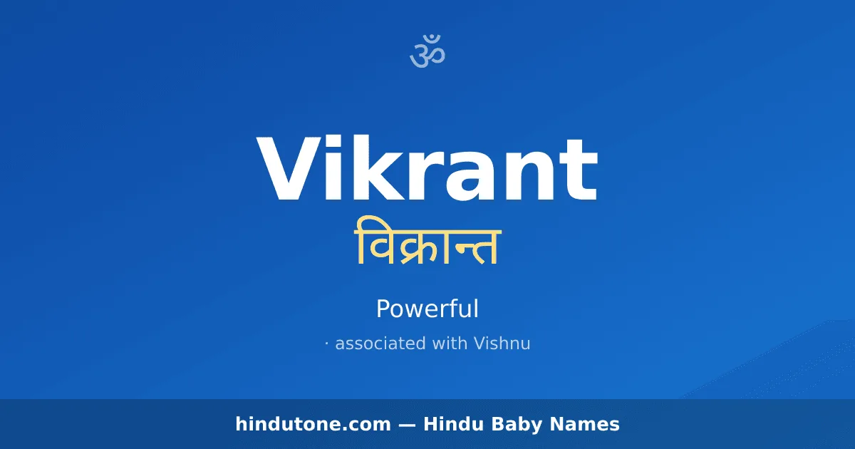 Vikrant — Hindu Boy Names with V