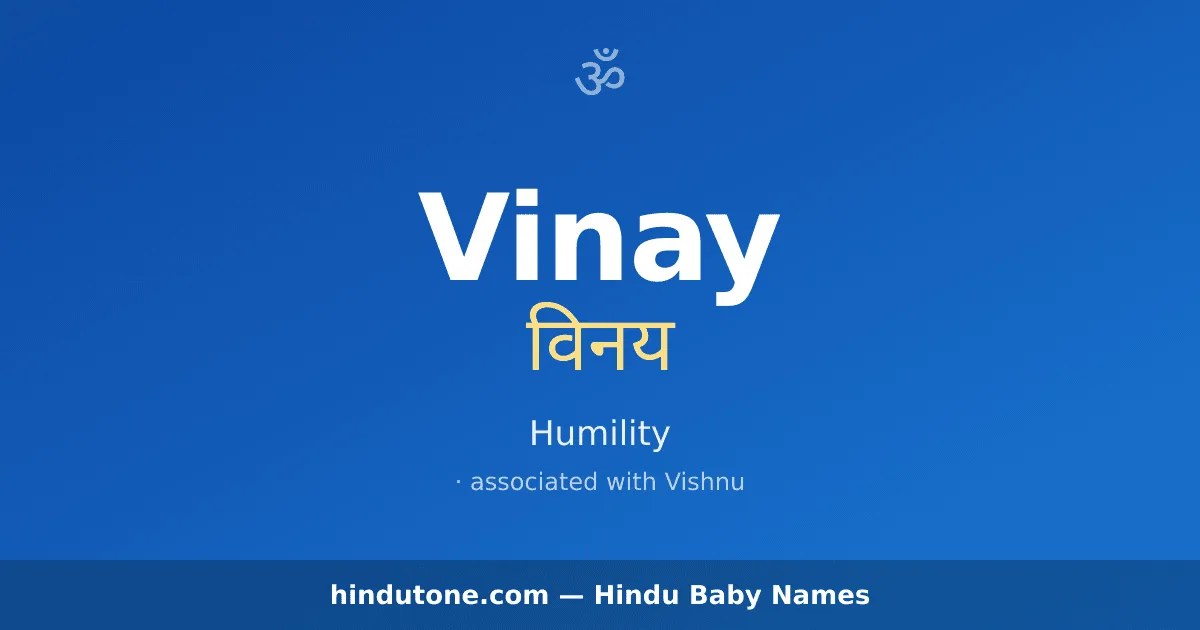 Vinay — Hindu Boy Names with V
