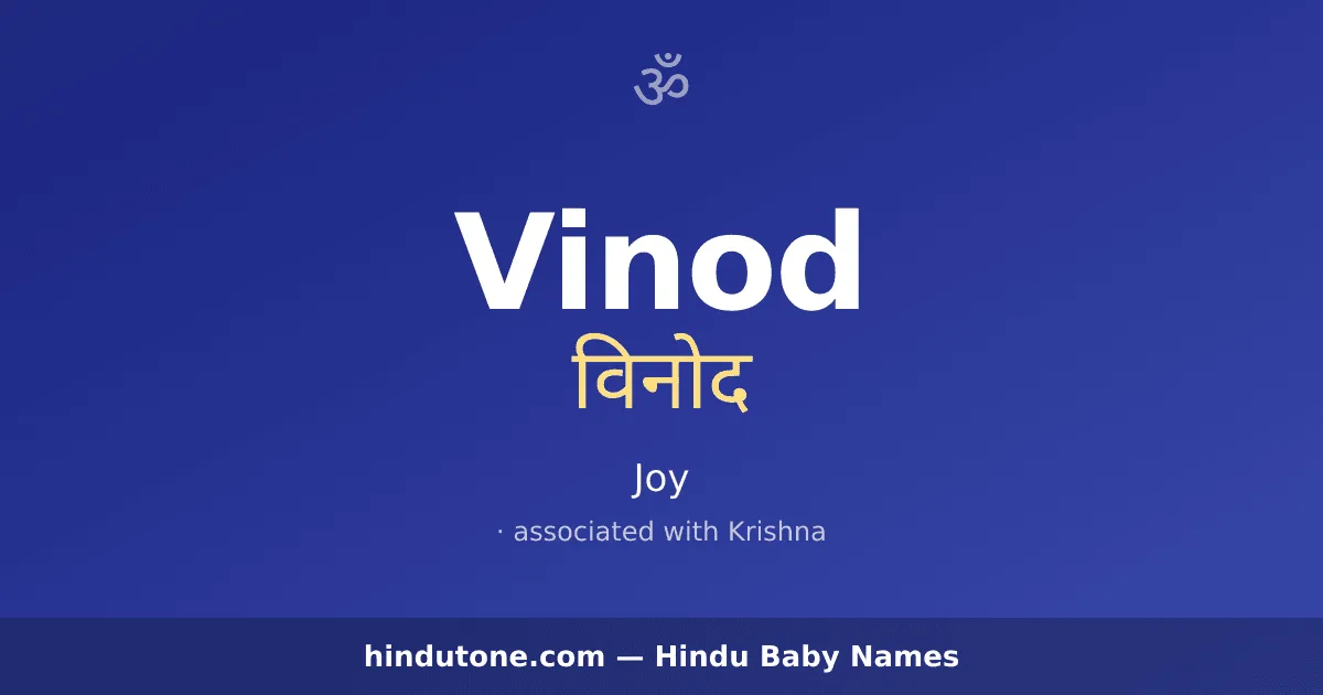 Vinod — Hindu Boy Names with V