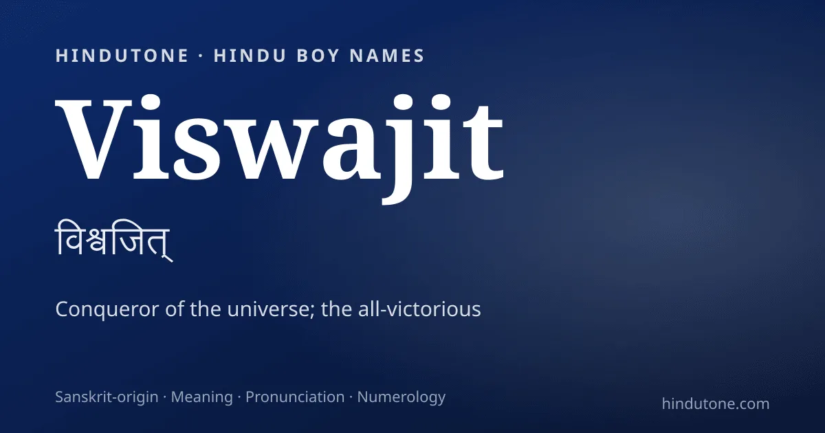 Viswajit — Hindu Boy Names with V
