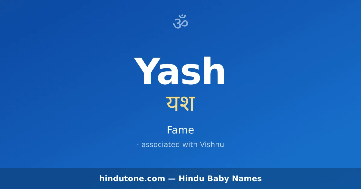 Yash — Hindu Boy Names with Y