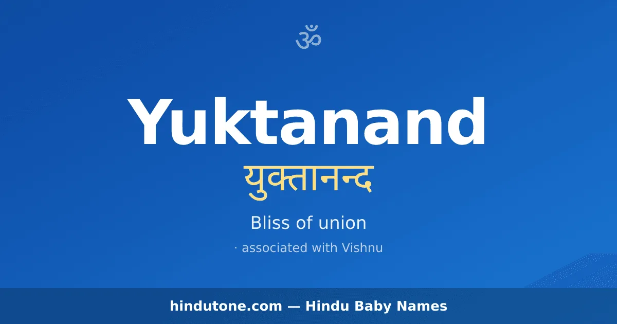 Yuktanand — Hindu Boy Names with Y