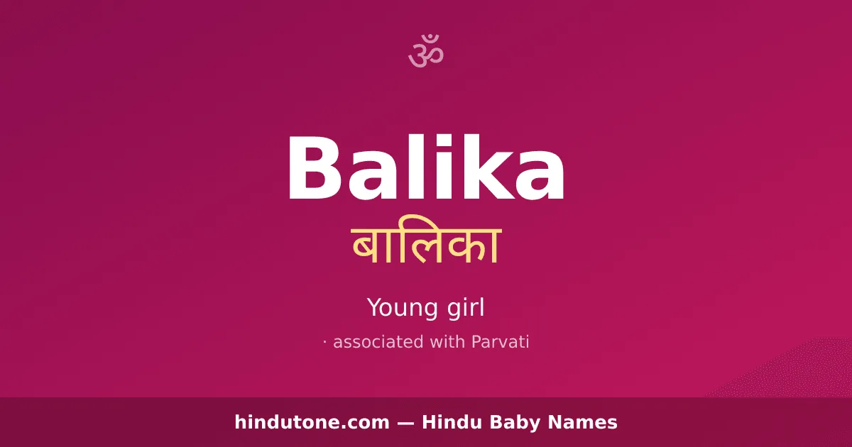 Balika — Hindu Girl Names with B