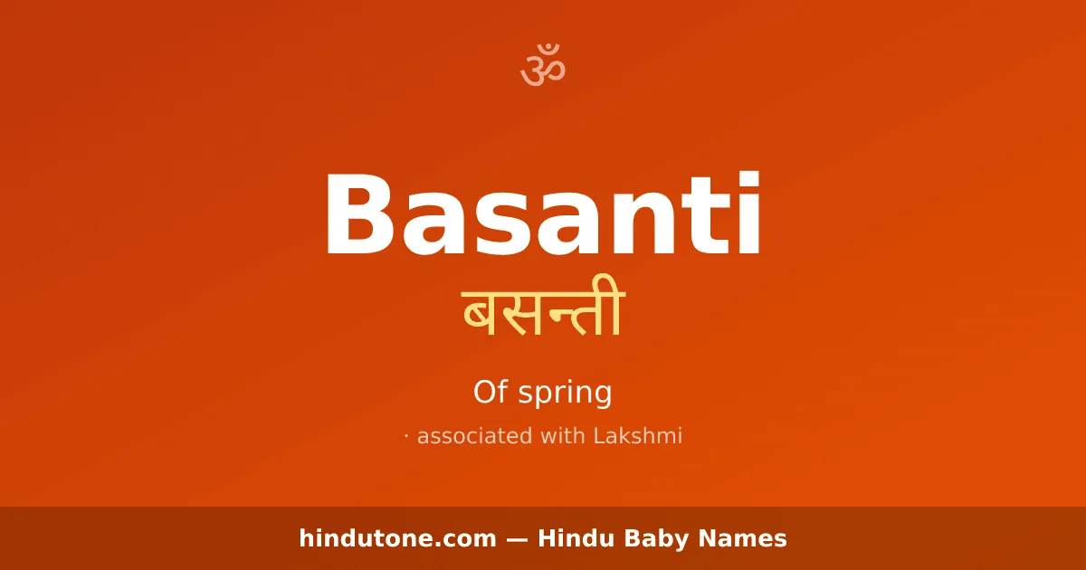 Basanti — Hindu Girl Names with B
