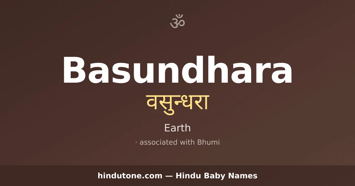 Basundhara — Hindu Girl Names with B