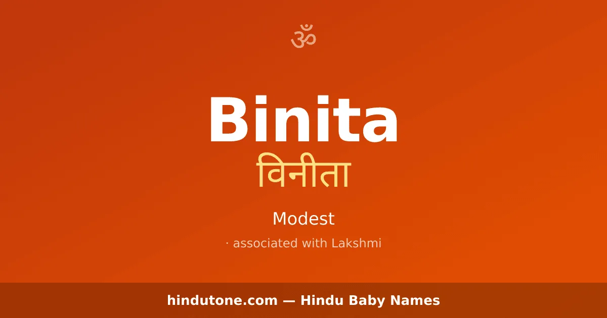 Binita — Hindu Girl Names with B