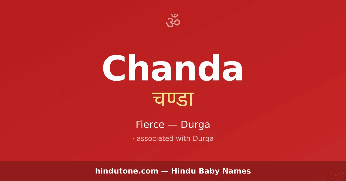 Chanda — Hindu Girl Names with C