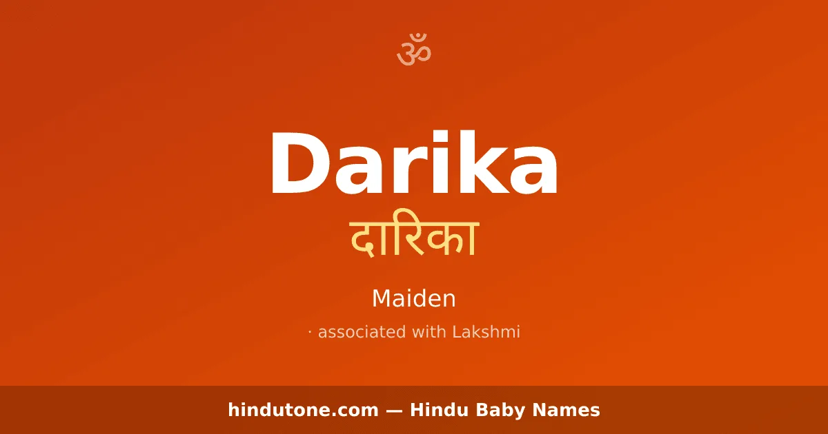 Darika — Hindu Girl Names with D