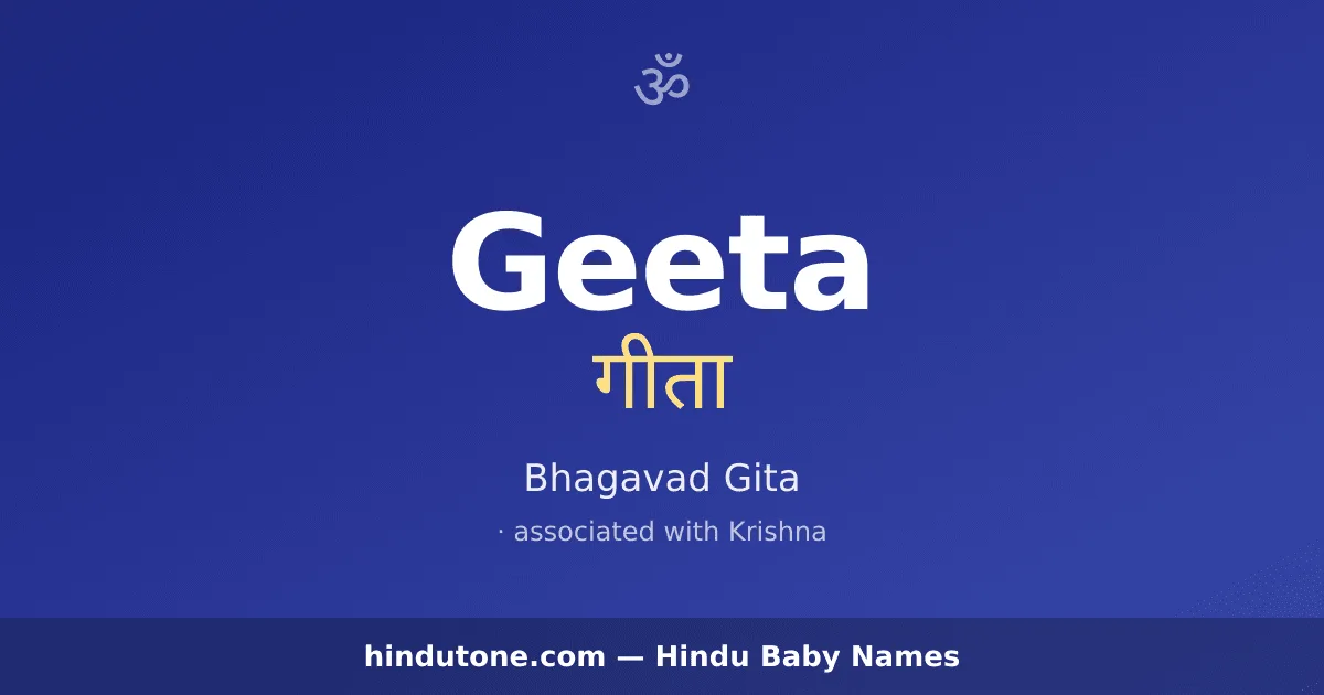 Geeta — Hindu Girl Names with G