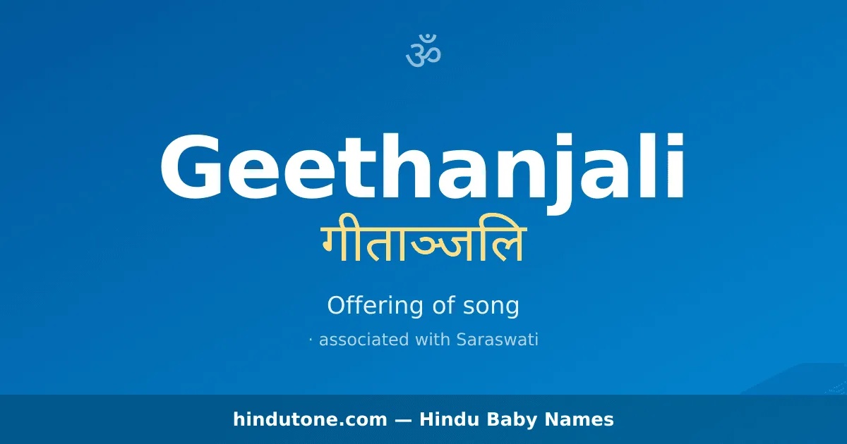 Geethanjali — Hindu Girl Names with G