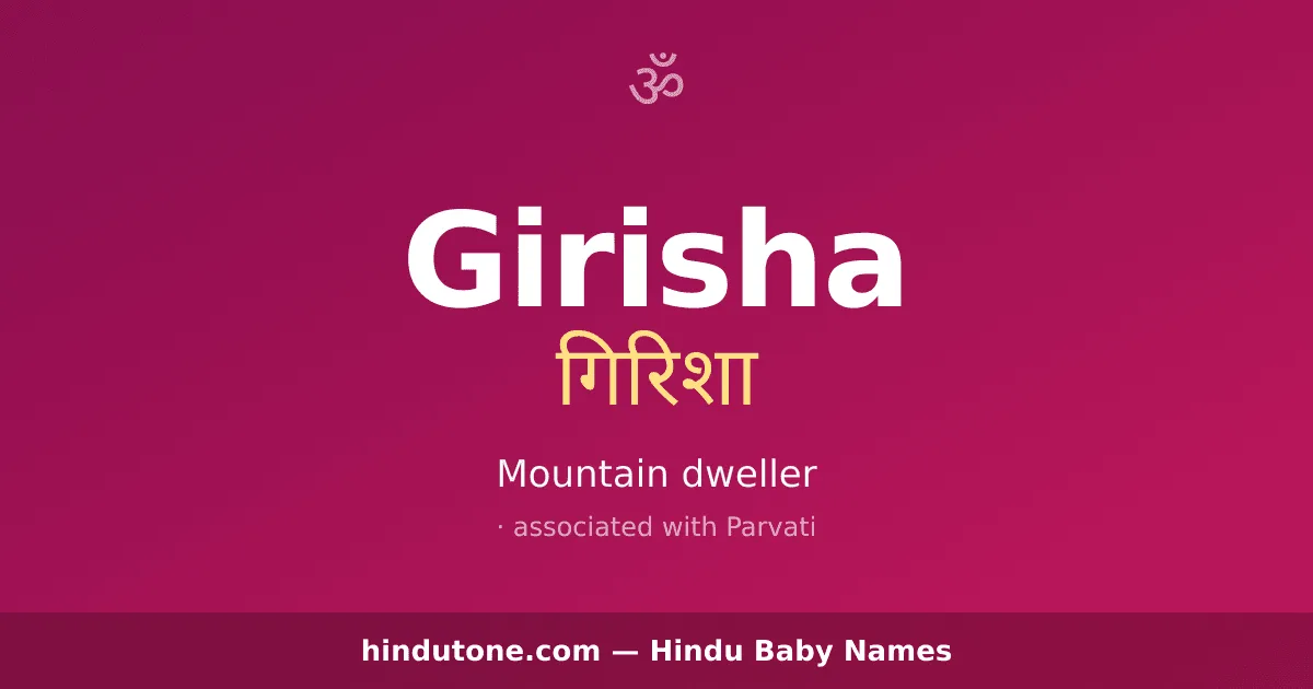 Girisha — Hindu Girl Names with G