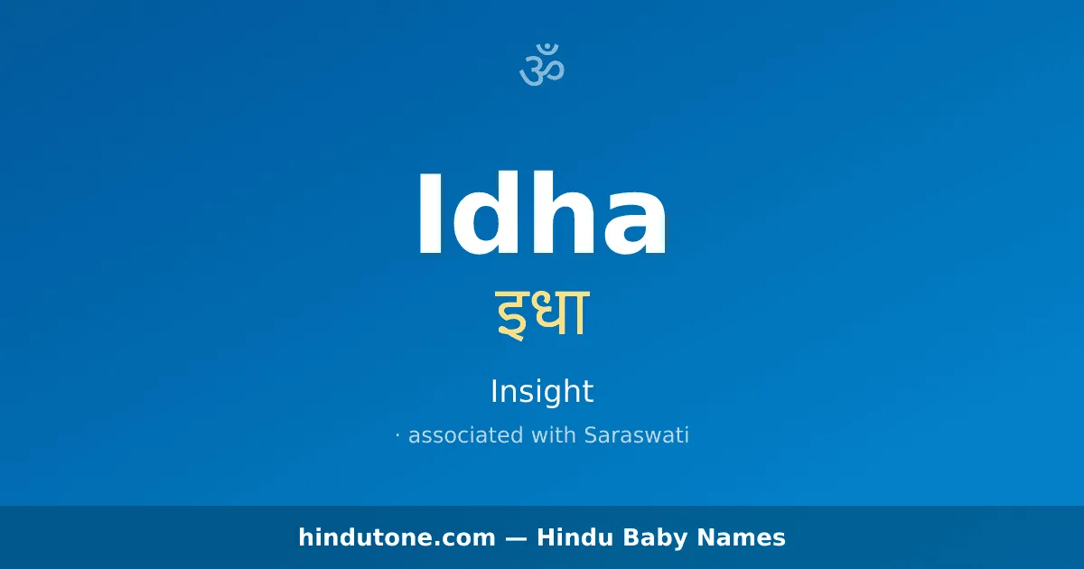 Idha — Hindu Girl Names with I