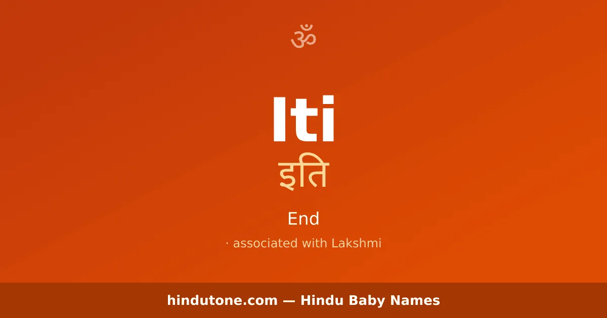 Iti — Hindu Girl Names with I