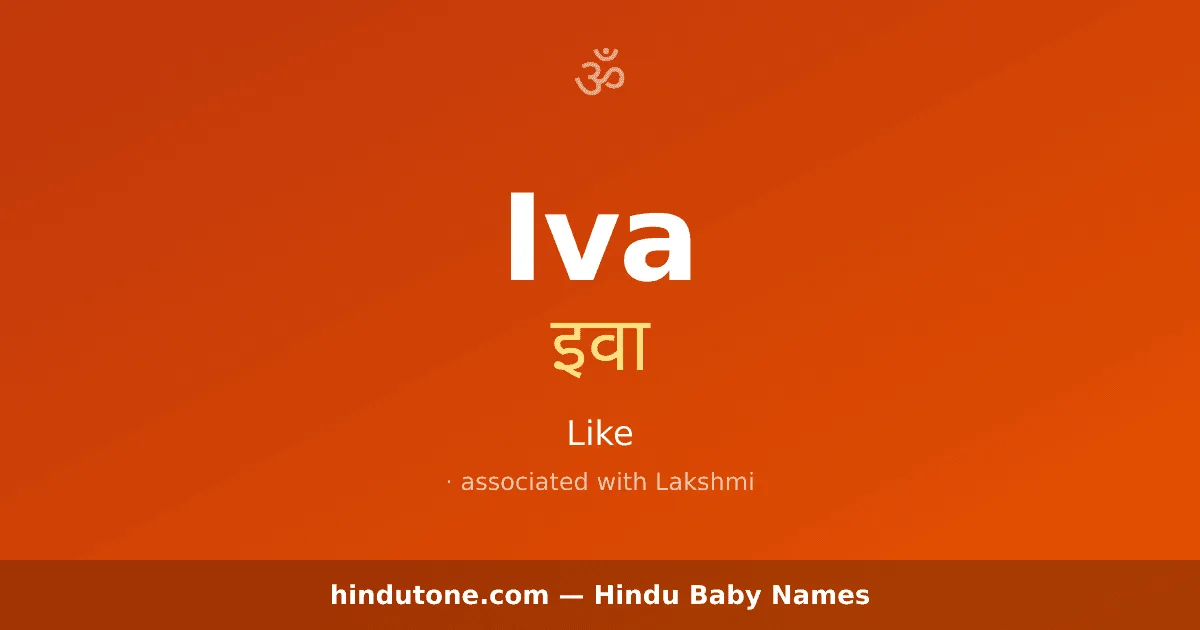 Iva — Hindu Girl Names with I
