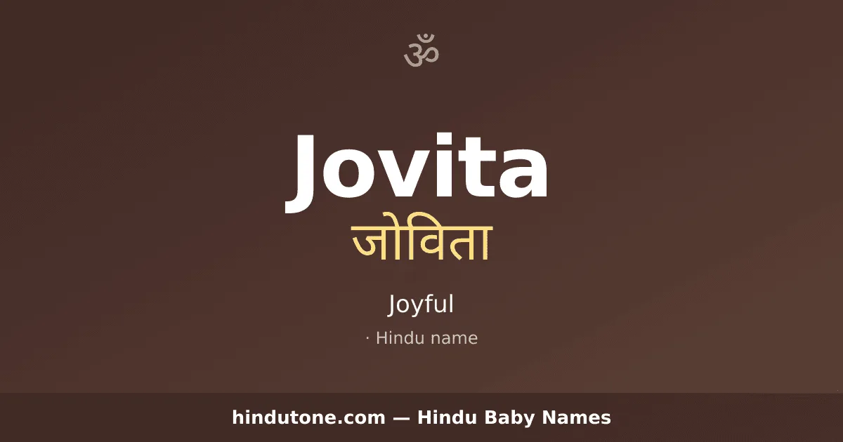 Jovita — Hindu Girl Names with J