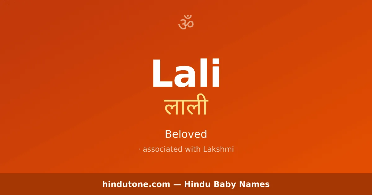 Lali — Hindu Girl Names with L