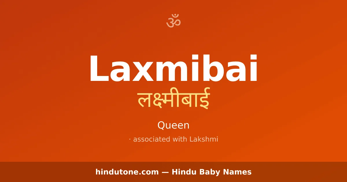 Laxmibai — Hindu Girl Names with L