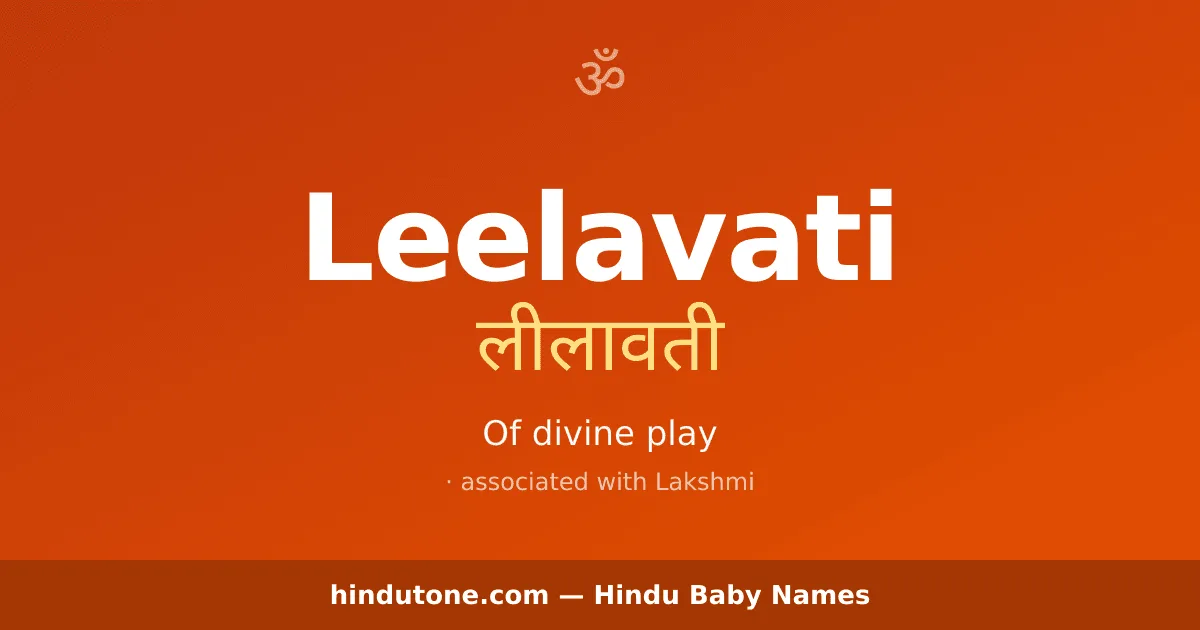 Leelavati — Hindu Girl Names with L