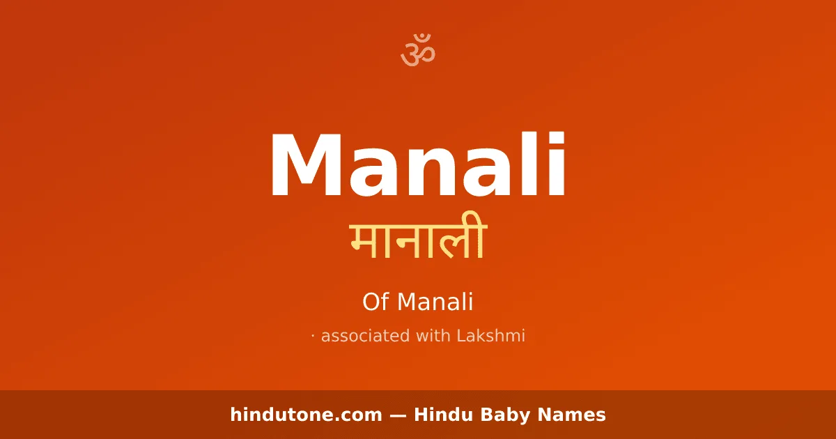 Manali — Hindu Girl Names with M