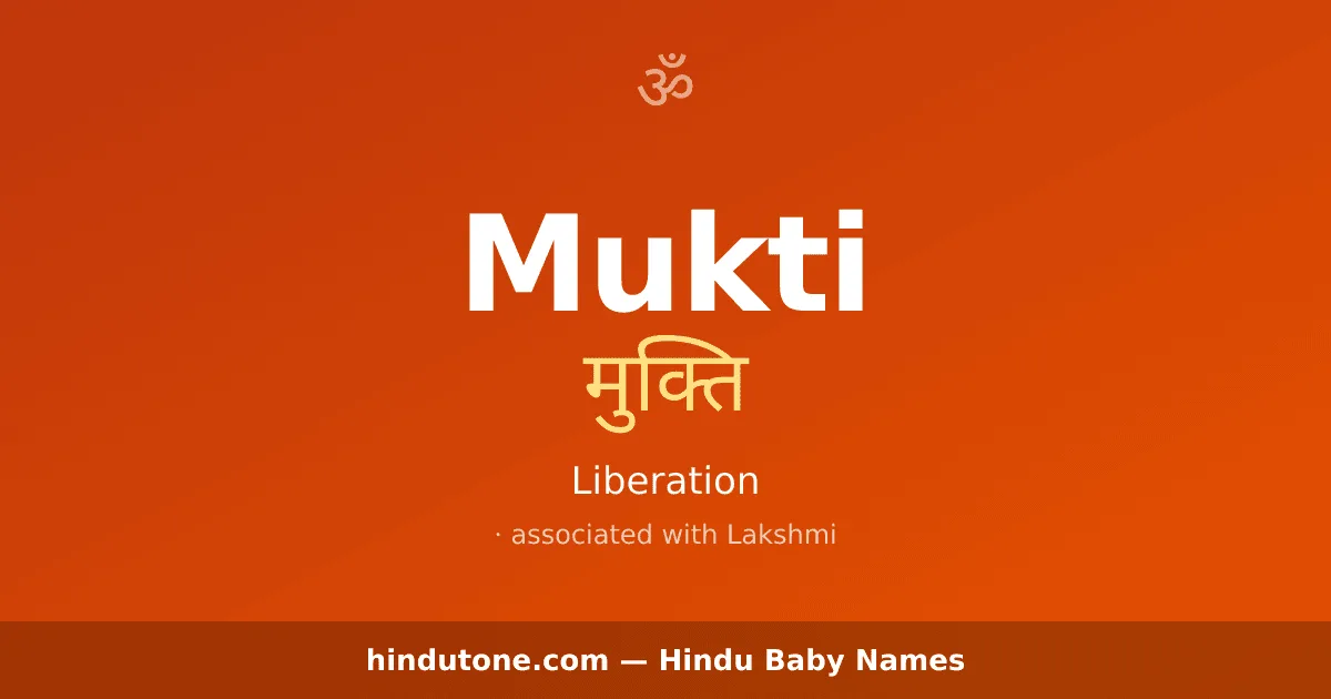 Mukti — Hindu Girl Names with M