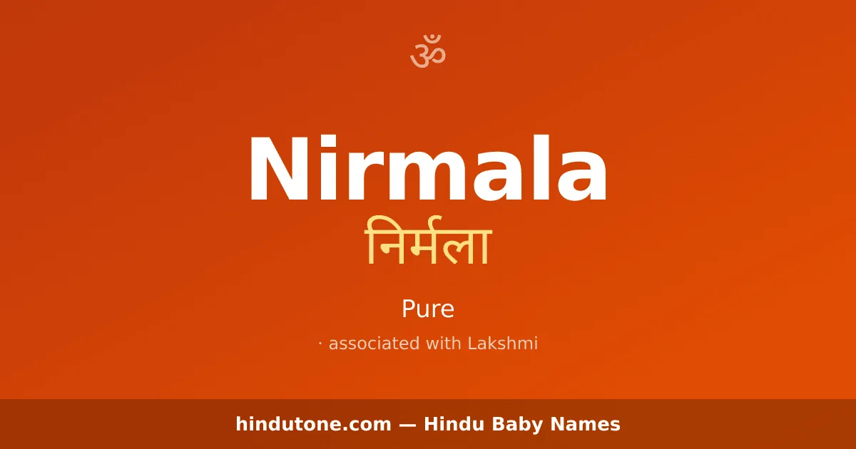 Nirmala — Hindu Girl Names with N