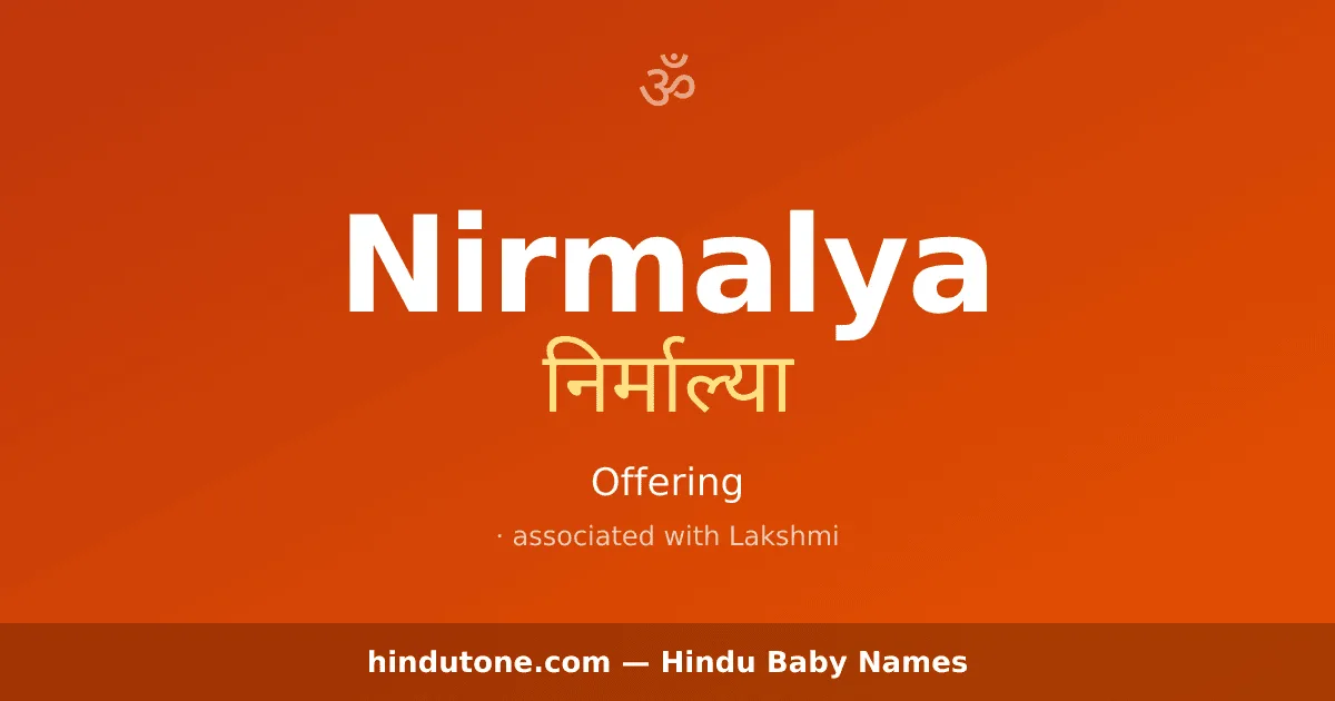 Nirmalya — Hindu Girl Names with N